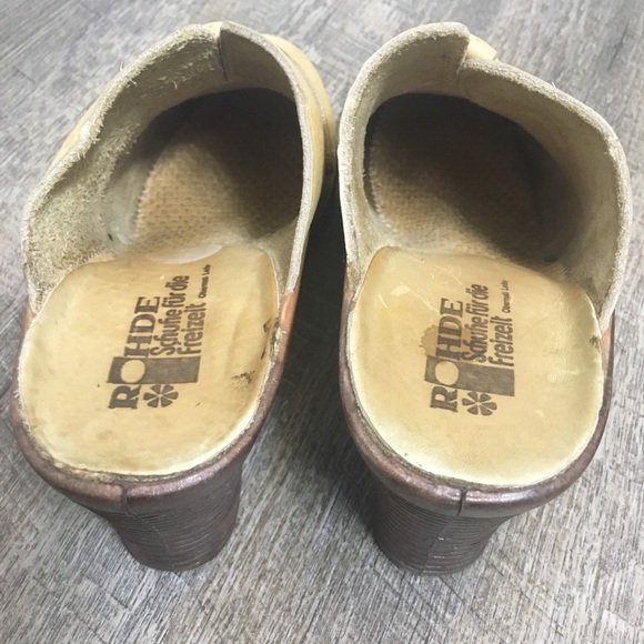 Cream Rohde Clogs - Chunky Open Back Heels EU39 - Picture 5 of 10